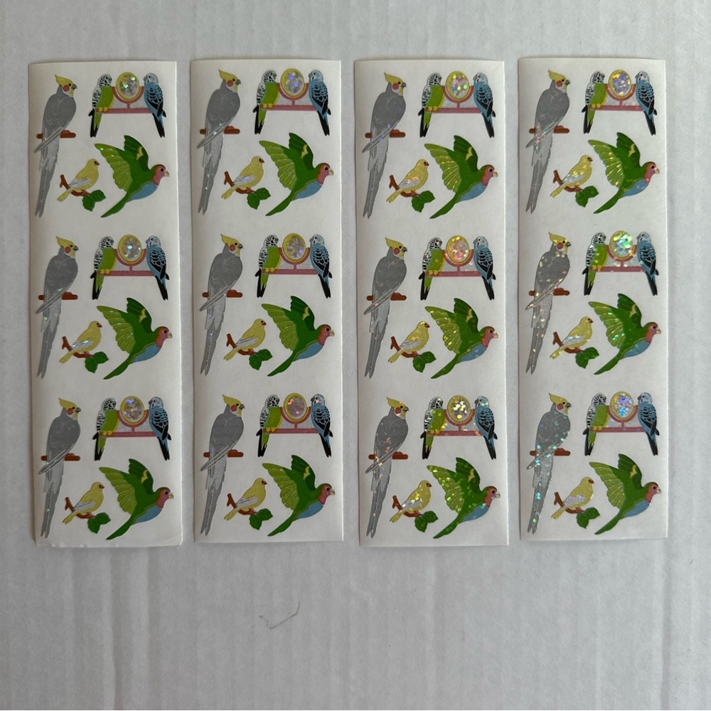 Sandylion Budgies Stickers (no logo)-4 strips